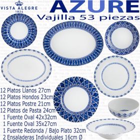 CORTE INGLES VAJILLA 53 PIEZAS VISTA ALEGRE AZURE LUX