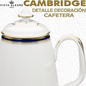 Vista Alegre Cambridge Cafetera detalle decoración tapa y asa