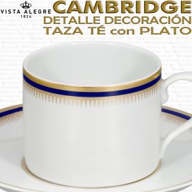 Tazas Te con Plato Vista Alegre Cambridge detalle decoración