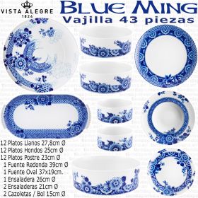BLUE MING Vajillas Vista Alegre porcelana blanca