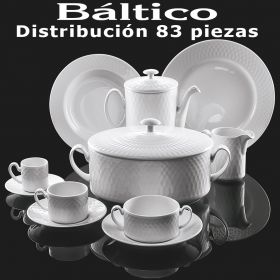 Vajilla + Café/Té 83 piezas Porcelanas Pontesa BÁLTICO