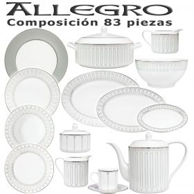 Vajilla 56/57 piezas Vista Alegre Domo Venezia + Obsequio Cristalería 36 Copas O Bono Regalo