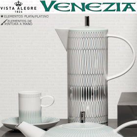 Cafetera VENEZIA Plata y Verde Vista Alegre