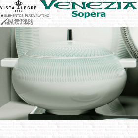 Sopera Vista Alegre Venezia Vista Alegre verde y plata