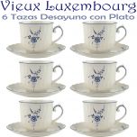 6 Tazas Desayuno 35cl con Plato ALT VIEUX LUXEMBURG Villeroy & Boch