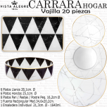 CARRARA Hogar Vajilla 20 piezas Vista Alegre