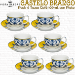 Pack 6 Tazas Café con Plato Vista Alegre Castelo Branco