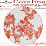 CORALINA Bajo Plato Presentación Porcelana Vista Alegre Oscar de la Renta