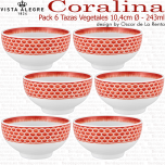 Pack 6 Tazas Vegetales Vista Alegre CORALINA Oscar de la Renta