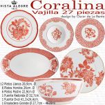 Vajilla CORALINA 27 piezas porcelanas Vista Alegre Oscar de la Renta Vista Alegre