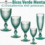 Cristaleria Bicos Picos vista alegre Verde Menta 60 piezas