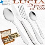 Cubertería Elegante completa 113 piezas Cruz de Malta LUCIA en Estuche
