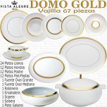 Domo Golg Oro Vista Alegre vajilla completa 66 - 67 piezas porcelana menaje mesa