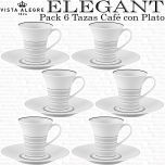 Pack 6 Tazas Café con Plato Vista Alegre ELEGANT