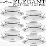 Pack 6 Tazas Té con Plato Vista Alegre ELEGANT