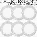 6 Platos Llanos Ø 26,6cm. Vista Alegre ELEGANT