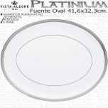 Platinium Fuente Ovalada Grande Vista Alegre Plata porcelana