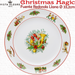 Decoración Navideña Fuente Bandeja Redonda Christmas Magic Vista Alegre