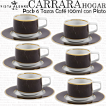 Juego 6 Tazas Café con Plato Vista Alegre CARRARA HOGAR