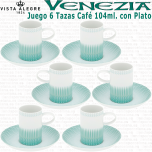 Pack 6 Tazas Café con Plato VENEZIA verde Vista Alegre
