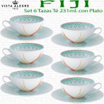 6 Tazas Té con Plato Vista Alegre FIJI
