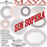 Vajilla colección MAYA Vista Alegre 55-56 piezas SIN SOPERA