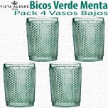 Pack 4 Vasos Bajos 10,7cm./280ml. Vista Alegre BICOS / PICOS VERDE MENTA