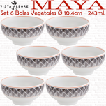 Vista Alegre MAYA Juego 6 Boles Vegetales Legumbres diámetro 10,4cm capacidad 243ml.