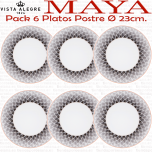 Vista Alegre MAYA Juego 6 Platos Postre 23cm