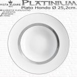 Plato Sopa Hondo Vista Alegre Domo Platinium Vista Alegre porcelana plata