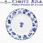 Plato Postre 21cm Ø Flores Vista Alegre CHINTZ AZUL