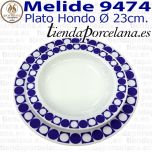 Plato Hondo Sopero Vajilla Azul Cobalto Porcelanas Pontesa Melide 9474 Santa Clara