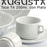 Tazas Té 200ml con Plato AUGUSTA Porcelanas Pontesa