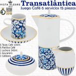Juego Café TRANSATLANTICA 6 servicios 15 piezas Vista Alegre