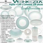 Vajilla Completa VENECIA Vista Alegre con servicios cafe y consomé