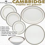 Vajilla clasica elegante Cambridge 40 piezas Vista Alegre