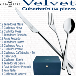 VELVET Vista Alegre Cuberterias 114 piezas completa acero inox 18/10
