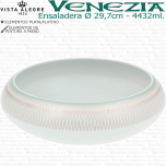 Ensaladera grande VENEZIA Vista Alegre decorada en Plata y Verde