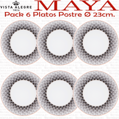 Vista Alegre MAYA Juego 6 Platos Postre 23cm