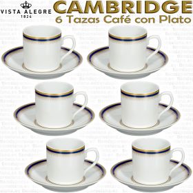 Set 6 Tazas de Café con Plato Vista Alegre Cambridge