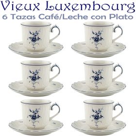 6 Tazas Café/Leche 20cl con Plato ALT VIEUX LUXEMBURG Villeroy & Boch