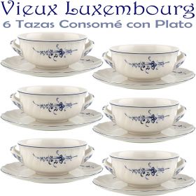 6 Tazas Consomé con Plato ALT VIEUX LUXEMBURG Villeroy & Boch