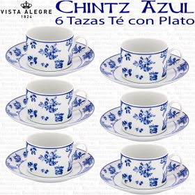 pack 6 Tazas de Te con Plato Vista Alegre CHINTZ