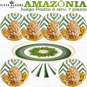 Juego de Postre / Tarta / Pastas 6 servicios 7 piezas Vista Alegre AMAZONIA Porcelana