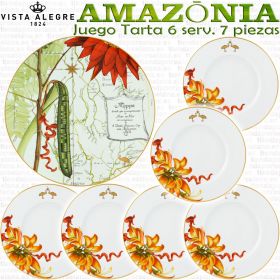 AMAZONIA Juego de Tarta 6 servicios 7 piezas