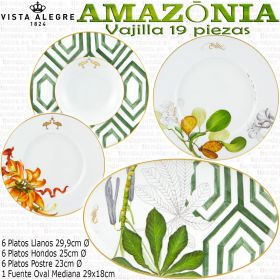 AMAZONIA set vajilla 19 piezas porcelana Vista Alegre