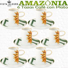 Juego 6 Tazas Café con Plato 12 piezas Vista Alegre AMAZONIA