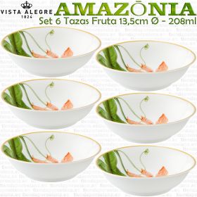AMAZONIA Juego 6 Tazas para Fruta 13,5cm Ø - 208ml Vista Alegre