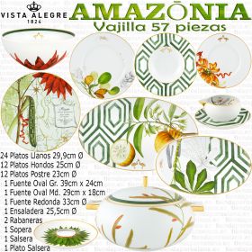 AMAZONIA Vista Alegre vajilla completa 57 piezas