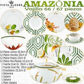Vajilla elegante AMAZONIA 66 piezas Vista Alegre Porcelana